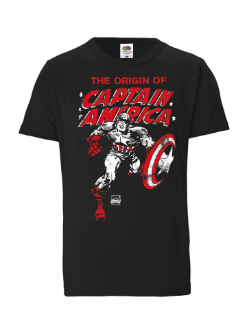 Logoshirt T-Shirt The Origin Of Captain America in schwarz