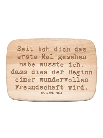 Mr. & Mrs. Panda Holzbrett Spruch Neue Freunde finden mit Spruch in Transparent