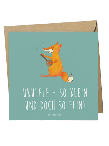 Mr. & Mrs. Panda Deluxe Karte Zauberhafte Ukulele mit Spruch in Meeresbrise