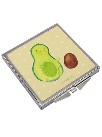 Mr. & Mrs. Panda Taschenspiegel Avocado Kern rollt ohne Spruch in Gelb Pastell