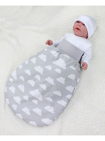 TupTam Baby Strampelsack mit Bund für Mädchen  und Jungen in weiß/transparent