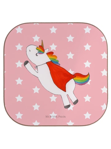 Mr. & Mrs. Panda Tischuntersetzer Einhorn Super ohne Spruch in Rot Pastell