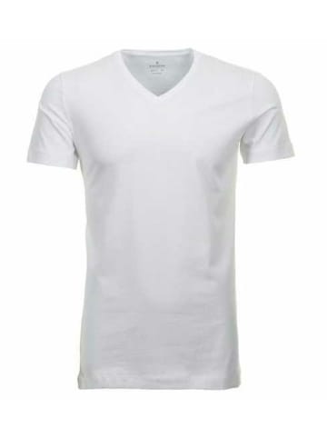 Ragman V-Kragen T-Shirt für Herren in weiß