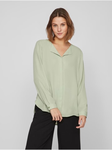 Vila Schlichte Langarm Business Bluse mit V-Ausschnitt VILUCY in Olive