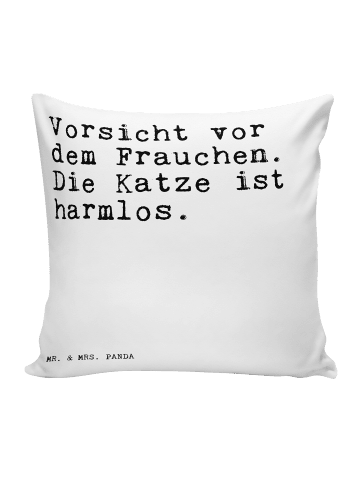 Mr. & Mrs. Panda Kissen 40x40 Vorsicht vor dem Frauchen.... mit ... in Weiß