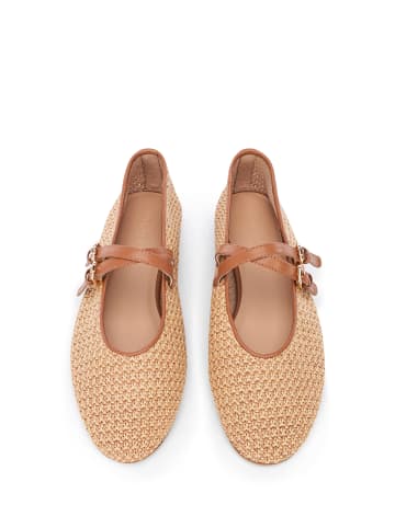 Wittchen Geflochtene Ballerinas Aus Kunstleder Und Kunstbast in Brown