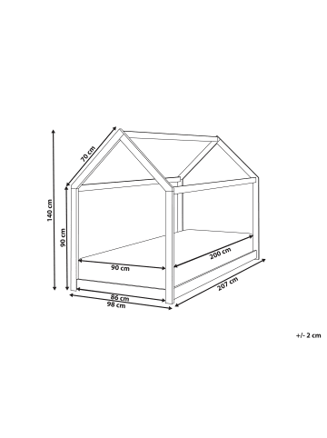 Beliani Kinderbett TOSSE in Braun - (W) 98 x (H) 140 x (L) 200 cm