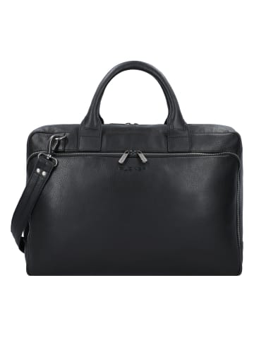 Plevier Vintage Bill Aktentasche Leder 40 cm Laptopfach in schwarz