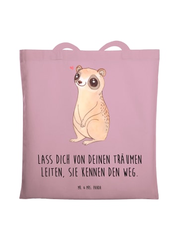 Mr. & Mrs. Panda Shopping Tasche Plumplori Glücklich mit Spruch in Rosa Pastell