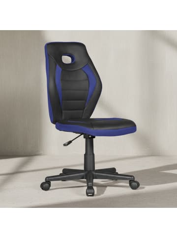 KADIMA DESIGN Kinderschreibtischstuhl schwarz/blau für Kinder ab 6 mit Lehne in Schwarz