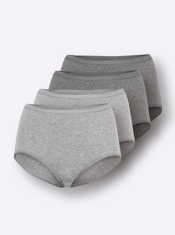 WITT WEIDEN Taillenslip in 2x grau-meliert + 2x anthrazit-meliert