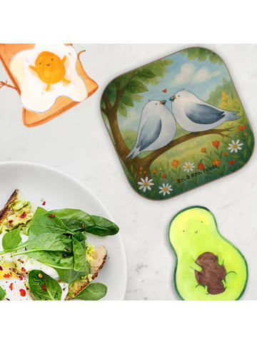 Mr. & Mrs. Panda Untersetzer für Gläser Turteltauben Liebe Desig... in Weiß