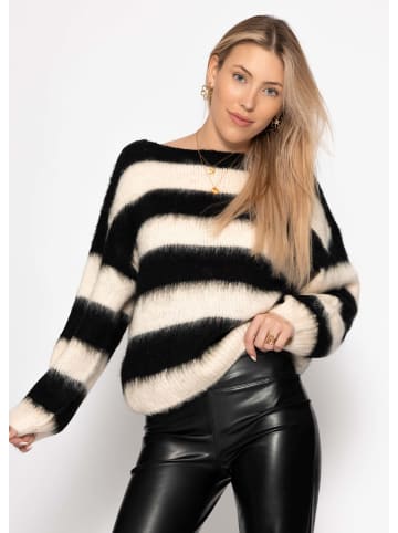 SASSYCLASSY Gestreifter Pullover in Schwarz