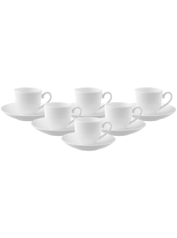 Villeroy & Boch Espressotassen mit Untertassen Royal 100 ml in weiß