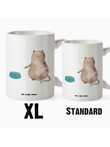 Mr. & Mrs. Panda Becher Katze Fressen ohne Spruch in Weiß