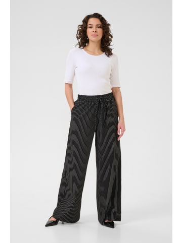 Kaffe Casual Hose KAeliana Loose fit in Black / Chalk Pinstripe