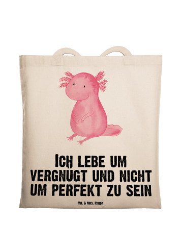 Mr. & Mrs. Panda Tragetasche Axolotl null mit Spruch in Creme