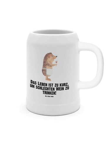 Mr. & Mrs. Panda Krug Igel Wein mit Spruch in Weiß