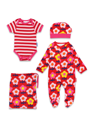 Toby Tiger Geschenkset mit Retro Blumen Print in rosa
