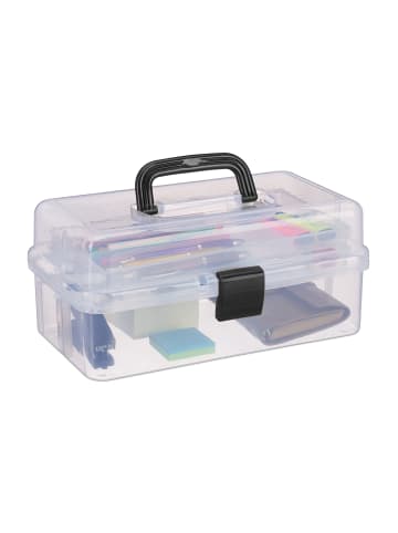 relaxdays Aufbewahrungsbox in Transparent/ Schwarz - (B)33 x (H)14,5 x(T)19 cm