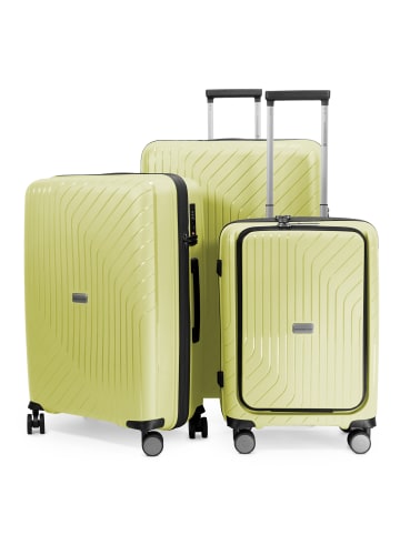 Hauptstadtkoffer TXL - 3er Koffer-Set Trolley Gepäckset, TSA, 4 Rollen (S, M & L) in Lime