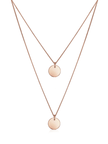 Elli Halskette 925 Sterling Silber Geo, Kreis in Rosegold