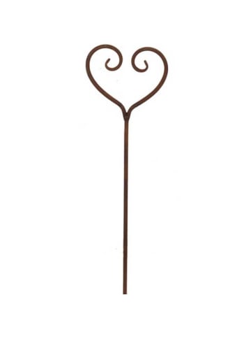 AltoBelli Gartenstecker AMORE Gartenstab HERZ Metall Antik Braun 100 cm