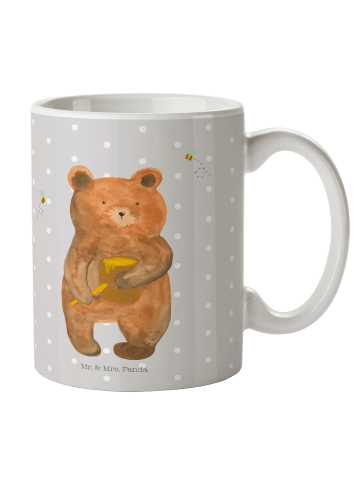 Mr. & Mrs. Panda Mug Bär Honig ohne Spruch in Grau Pastell