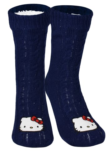 Hello Kitty Hello Kitty Hüttensocken Strick Socken Haussocken Kuschelsocken in blau