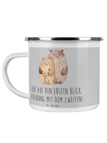 Mr. & Mrs. Panda Trinkbecher Verlobung Glaube mit Spruch in Heather Grey
