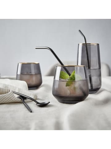 Butlers Trinkglas TOUCH OF GOLD 6er-Set in Grau