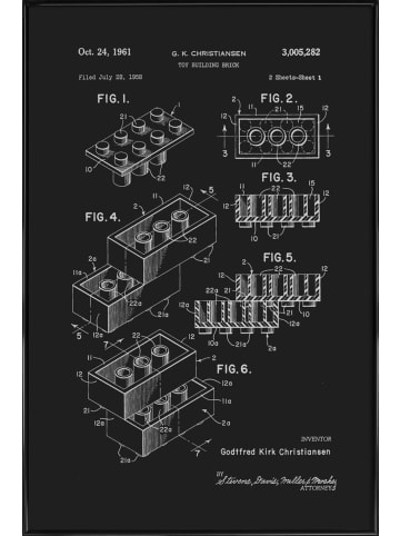 Juniqe Poster in Kunststoffrahmen "Lego PRINT WB" in Schwarz