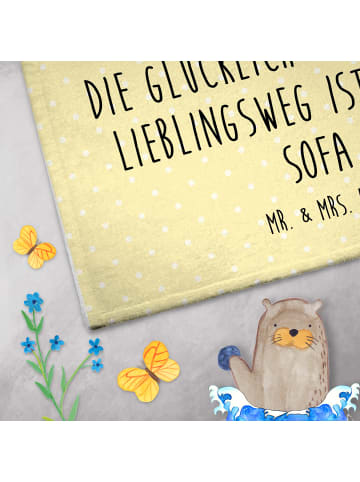 Mr. & Mrs. Panda Kinderhandtuch Capybara Blume mit Spruch in Gelb Pastell