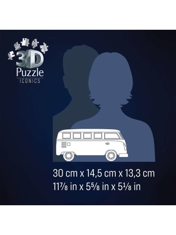 Ravensburger Ravensburger Puzzle 162 Teile Konstruktionsspiel Iconics: Volkswagen T1 in bunt
