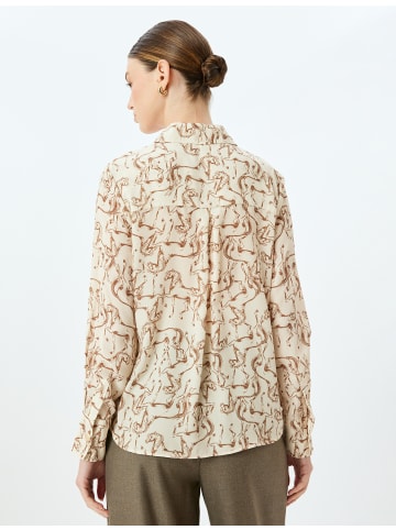 KOTON Shirt in Ekru Gemustert
