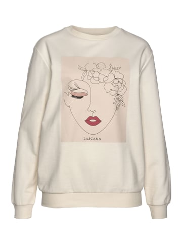 LASCANA Sweatshirt in hellbeige-natur-hellrosa