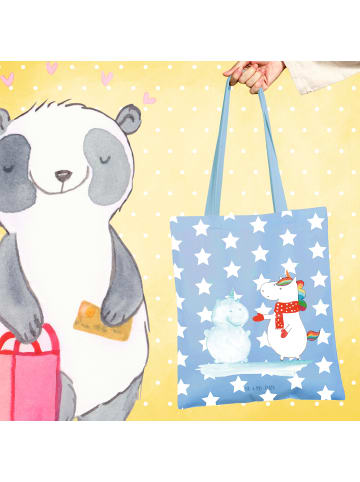 Mr. & Mrs. Panda Tragetasche Einhorn Schneemann ohne Spruch in Sky Blue