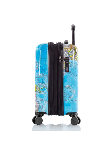 Heys Black Camo 4 Rollen Kabinentrolley S 53 cm mit Dehnfalte in world map