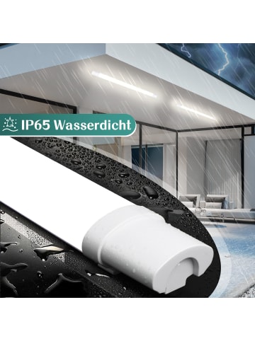 ZMH Deckenleuchte LED in weiß IP65 24W Kellerlampe 5000K Kaltweiß L 90CM