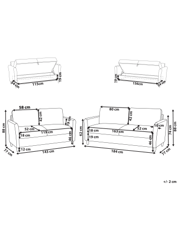 Beliani Sitzgruppe MARE in Beige