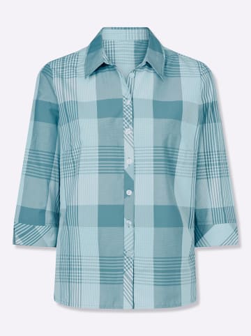 Sieh an! Karo-Bluse in ozean-weiß-kariert