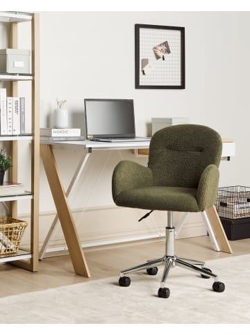 Beliani Bürostuhl PRIDDY in Grün/Silber - (W) 60 x (H) 79 x (L) 60 cm