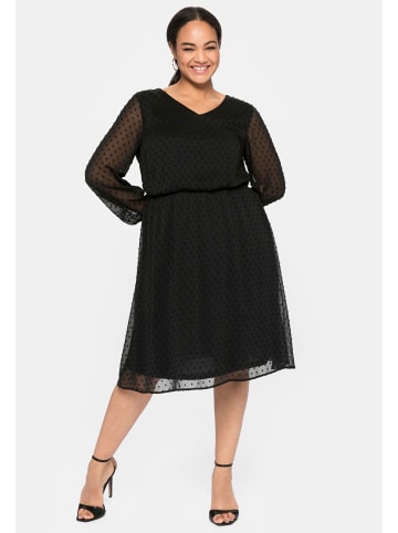 sheego Chiffonkleid in schwarz