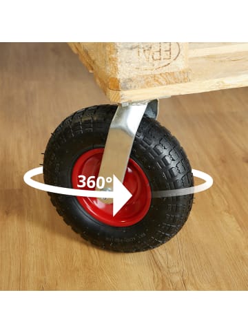 relaxdays Lenkrolle in Schwarz/ Rot - 3.50-6