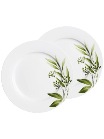 Ritzenhoff & Breker 2er Set Speiseteller Evora in Weiß-Grün ø 27 cm in weiß-grün