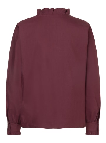 More & More elegante, feminine Bluse, Rüschenkragen in pomegranate red