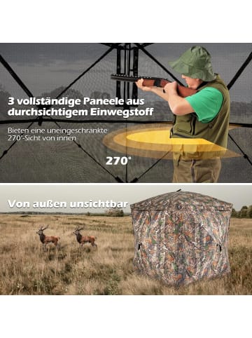 COSTWAY Pop-Up Jagdversteck für 2-3 Personen in Braun