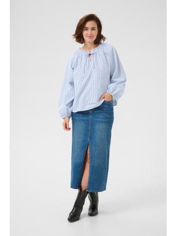 Kaffe Langarm-Bluse KAnelly in Blue/White Stripe