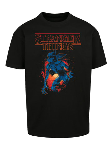 F4NT4STIC Heavy Oversize T-Shirt Stranger Things DemoCave Netflix TV Series in schwarz