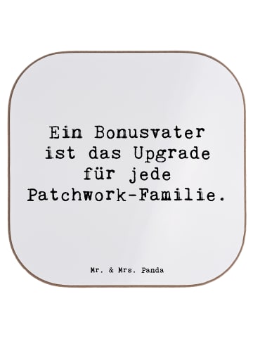 Mr. & Mrs. Panda Untersetzer Bonusvater Upgrade mit Spruch in Weiß
